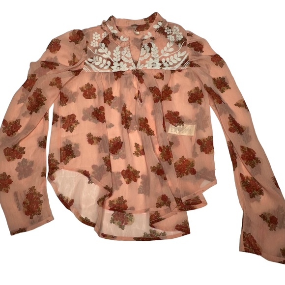 NWOat Free People Patricia Embroidered Blouse xs - Picture 7 of 15
